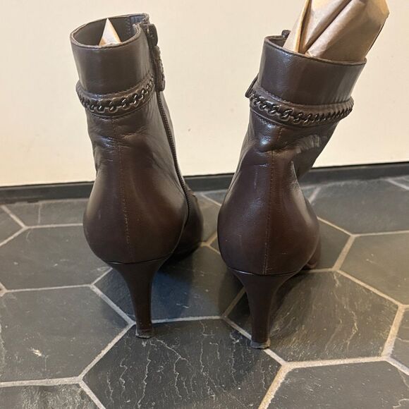 Chanel Elegant Brown Ankle Boots